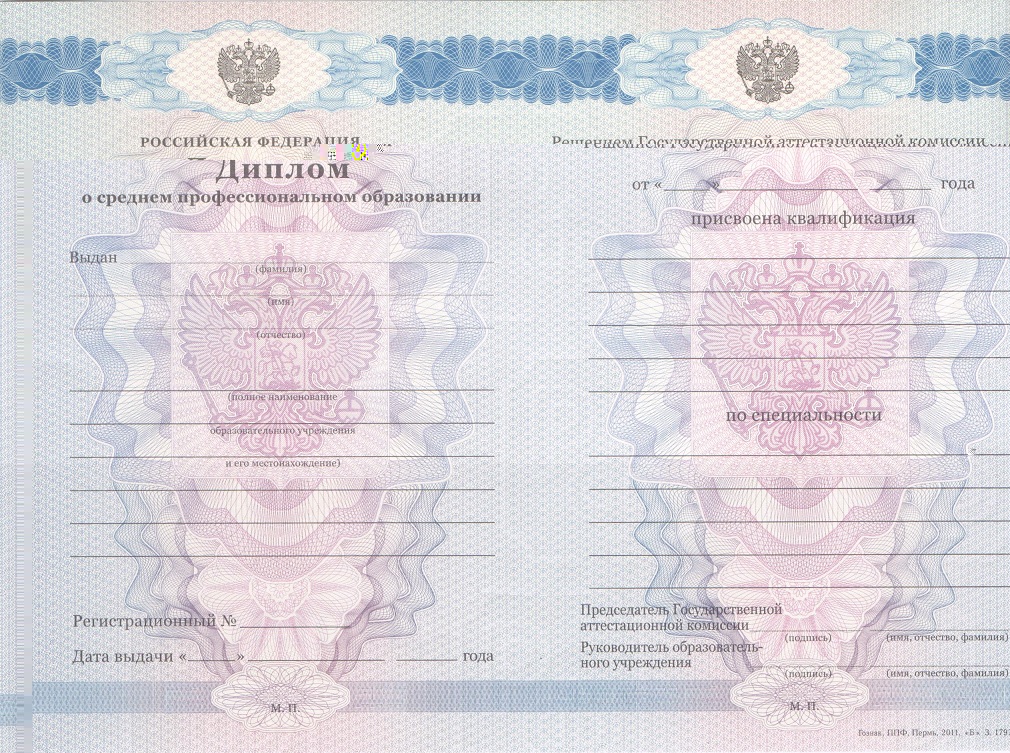 Диплом колледжа (техникума) 2011